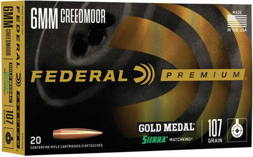 6mm Creedmoor 107 Grain Sierra GameKing 20 Rounds Federal Ammunition